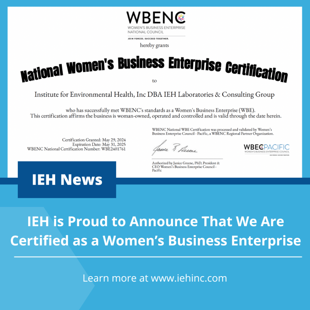 Certificate of Women Owned Business from WBENC.