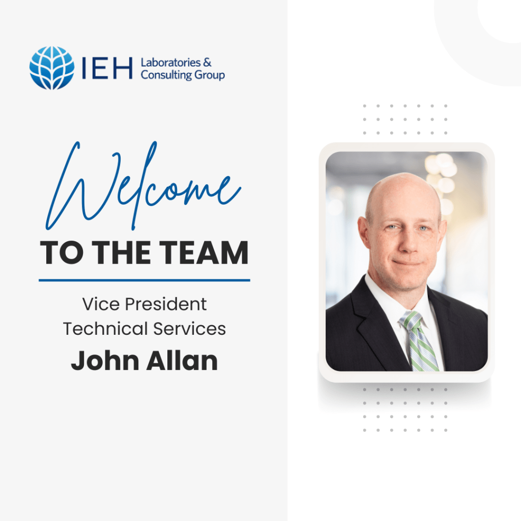 Announcement of John Allen to IEH.