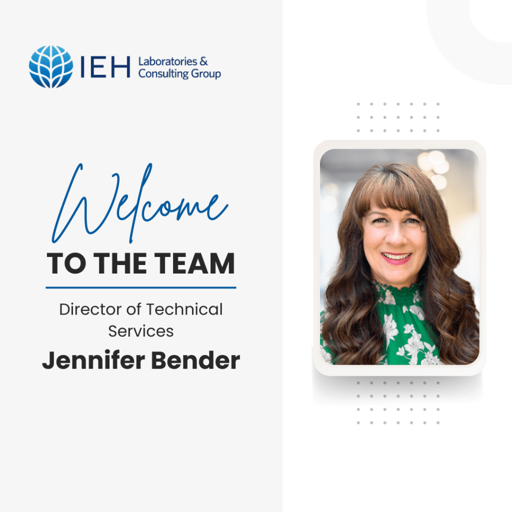 Headshot of Jennider Bender with Welcome to the team background.